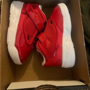 Jordan Red and White Sneakers with Velcro Straps